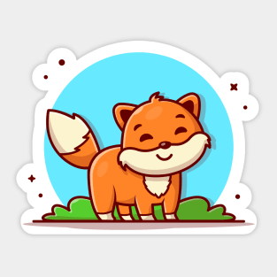 Cute Fox Cartoon Vector Icon Illustration Sticker